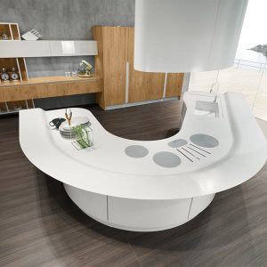 מטבח מעוצב עם אי עגול