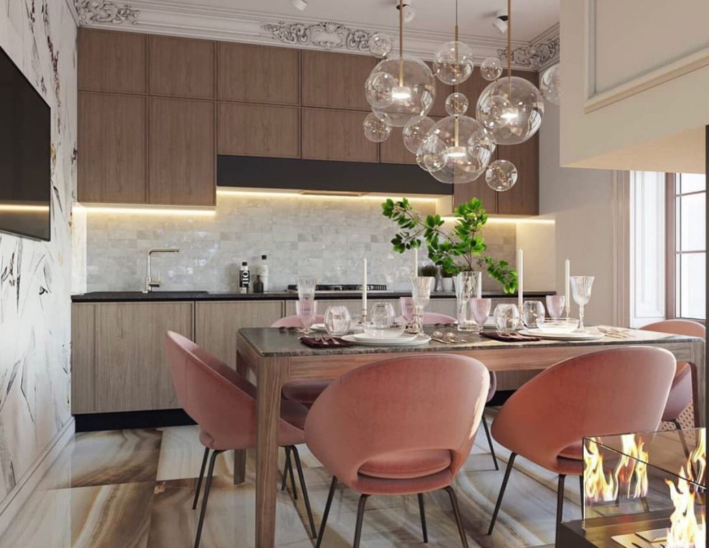 מטבח בסגנון מודרני בשני צבעים