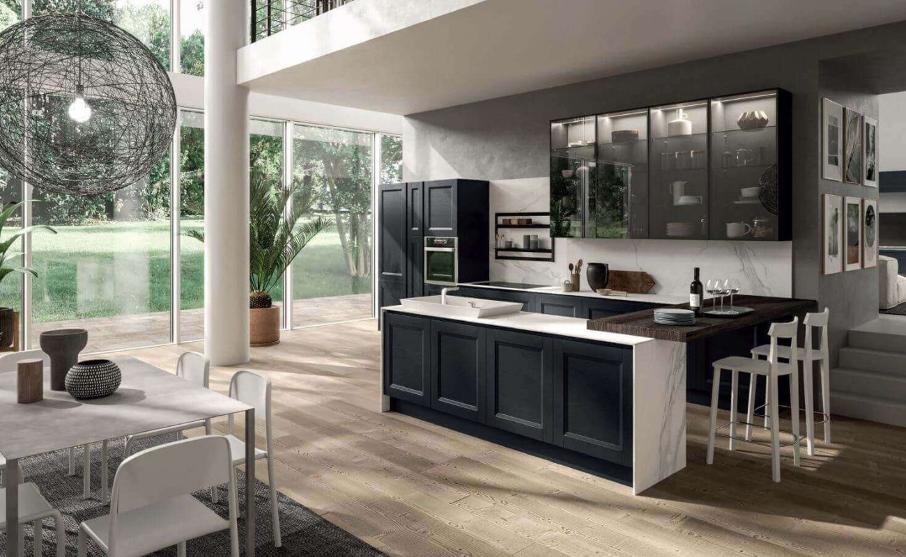 מטבח כפרי שחור